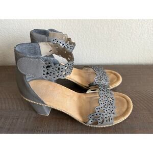 Rieker Women's Heeled Sandal Size 39 (US 8) Gray Summer Comfortable